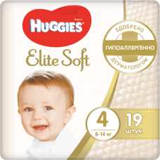 Huggies Elite Soft 4 (8-14 кг) 19 шт