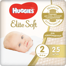Huggies Elite Soft 2 (4-6 кг) 25 шт