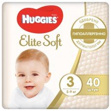 Huggies Elite Soft 3 (5-9 кг)  40  шт