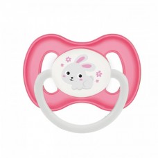 Canpol babies Пустышка симметричная силиконовая, 0-6 Bunny company, цвет: розовый арт 23/268