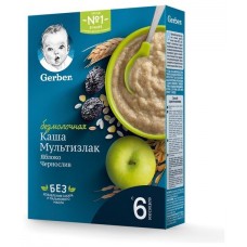 Gerber Каша Безмолочная Мультизлаковая с яблоком и черносливом 180 гр.