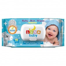 LUNA BABY SENSITIVE Детские влажные салфетки 72 шт