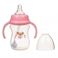 Mum&Baby Бутылочка для кормления, ШГ Ø50мм,180 мл, +0мес., цвет розовый,  арт.9844094