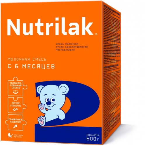 Nutrilak 2 смесь сухая молочная адаптированная последующая с 6 до 12 мес 600 гр