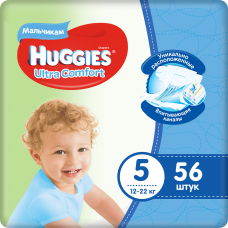 Huggies Ultra Comfort Mega Boy 5 (12-22 кг) 56 шт