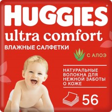Huggies Салфетки 56шт Ultra Comfort