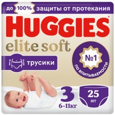 Huggies Трусики Pants Elite Soft М 3 (6-11кг) 25 шт