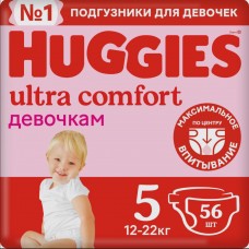 Huggies Ultra Comfort Mega Girl 5 (12-22 кг) 56 шт
