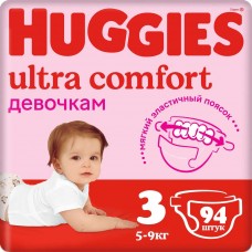 Huggies Ultra Comfort для девочек 3 5-9 кг (94шт)