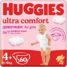 Huggies Ultra Comfort Mega Girl 4+ (10-16 кг) 60 шт