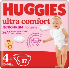 Huggies Ultra Comfort для девочек 4+ 10-16 (17 шт)