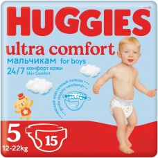 Huggies Ultra Comfort для мальчиков 5 12-22 (15 шт)