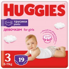 Huggies Трусики для девочек 3 (7-11 кг) 19 шт