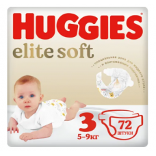 Huggies Elite Soft 3 (5-9 кг) 72 шт