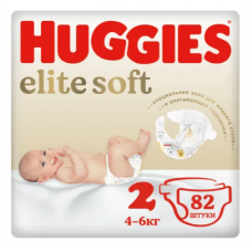 Huggies Elite Soft 2 (4-6 кг) 82 шт