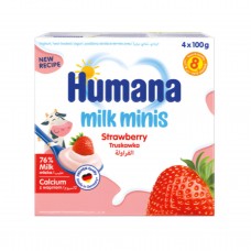 Humana Молочный десерт (Йогурт) с клубникой, с 8 мес. 4 шт х 100 г