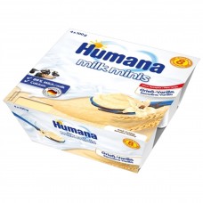 Humana Молочная манная каша с ванилью, с 8 мес. 4 шт х100 г