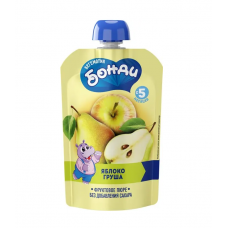 Фруктовое пюре Бегемотик бонди Яблоко-груша пауч 90 гр