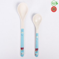 Крошка Я Набор приборов для кормления из бамбука, ложка 2 шт., цвет желтый/голубой 4591153