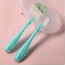 Крошка Я Набор силиконовых ложек для кормления, 2 шт., в контейнере, цвет бирюзовый арт.9037712