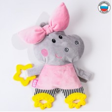 Мякиши Игрушка подвеска «Бегемотик Милочка», шуршит, 3 прорезывателя, 26см 9156169