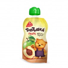 Топтышка Пюре в пауче яблоко, персик с сахаром 90г