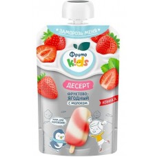 Фруто Няня Пауч 90 гр Десерт фруктово-ягодный с молоком ФрутоКидс