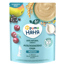 Фруто Няня Каша Молочная Мультизлаковая с яблоком, вишней и черной смородиной