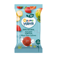 Фруто Няня Фруктовые кусочки Улитка 15г Яблоко банан клубника